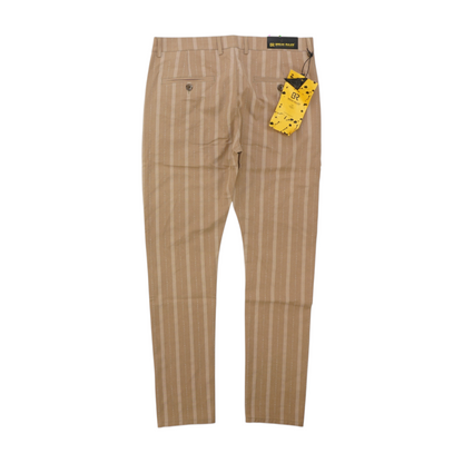 Khaki Striped Regular Pants