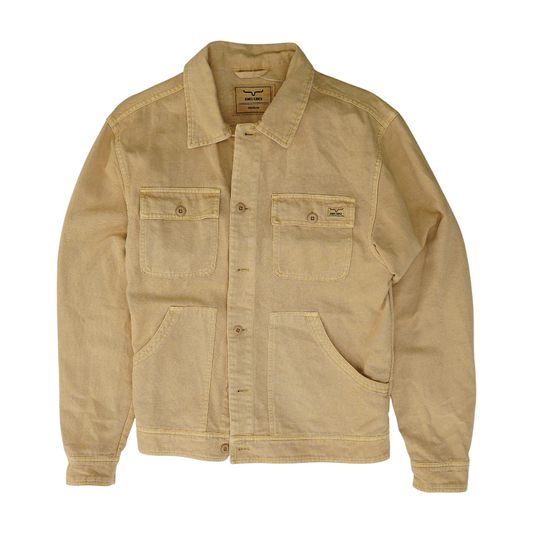 Tan Solid Denim Jacket