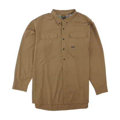 Tan Solid Long Sleeve Button Down