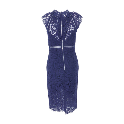 Navy Print Midi Dress