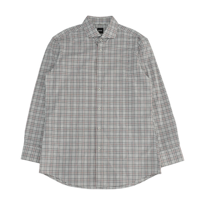 Gray Plaid Long Sleeve Button Down