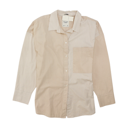 Beige Striped Button Down