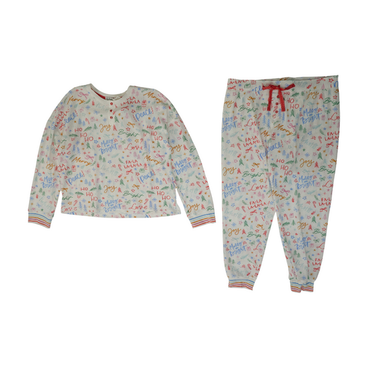 White Graphic Pajama Set