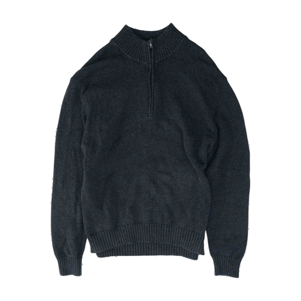 Gray Solid 1/4 Zip Pullover