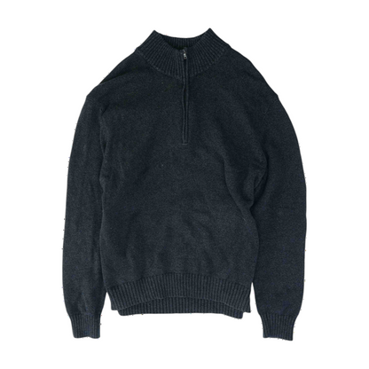 Gray Solid 1/4 Zip Pullover