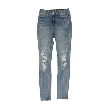 Blue Solid High Rise Jeans