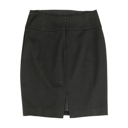Black Solid Midi Skirt