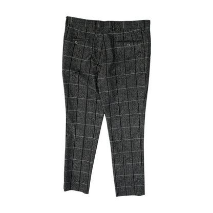 Gray Plaid Regular Pants