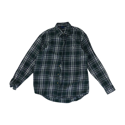 Green Plaid Flannel Button Down