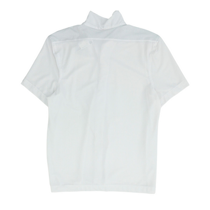 White Solid Short Sleeve Button Down