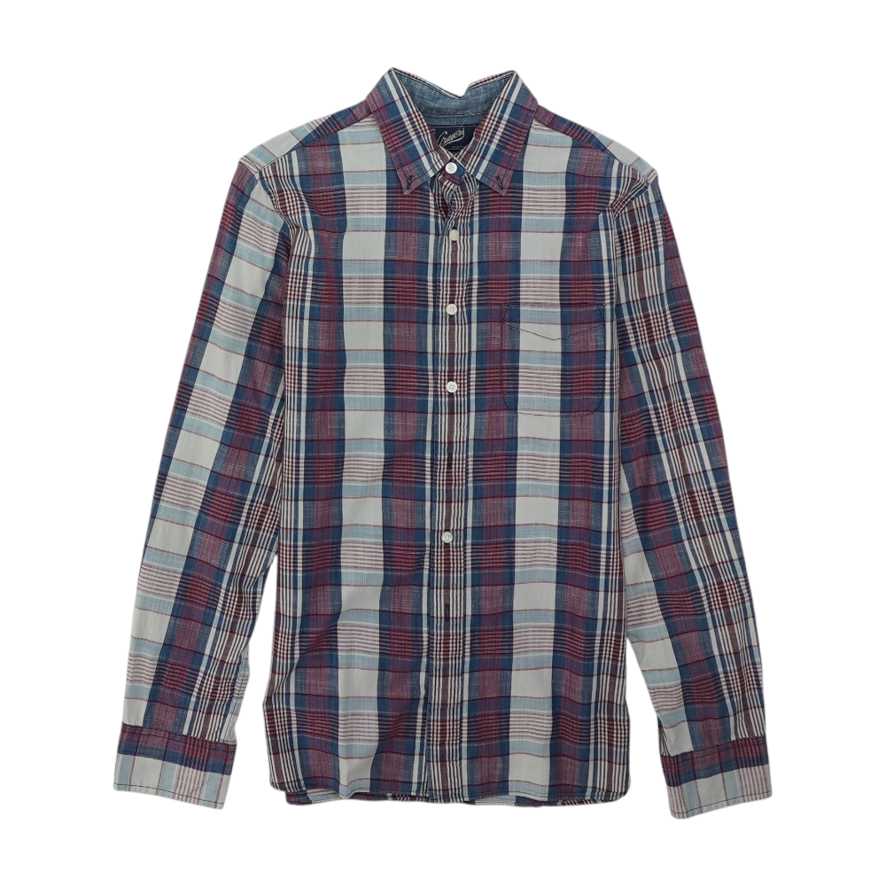 Blue Plaid Long Sleeve Button Down