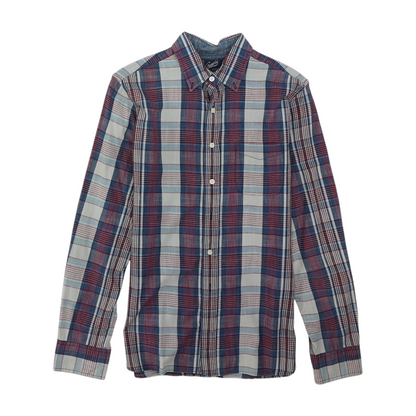 Blue Plaid Long Sleeve Button Down