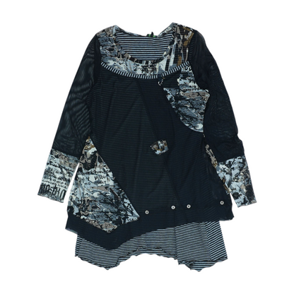 Black Graphic Mini Dress