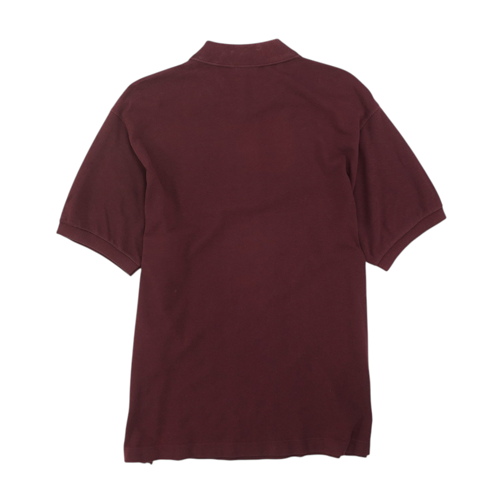 Burgundy Solid Short Sleeve Polo
