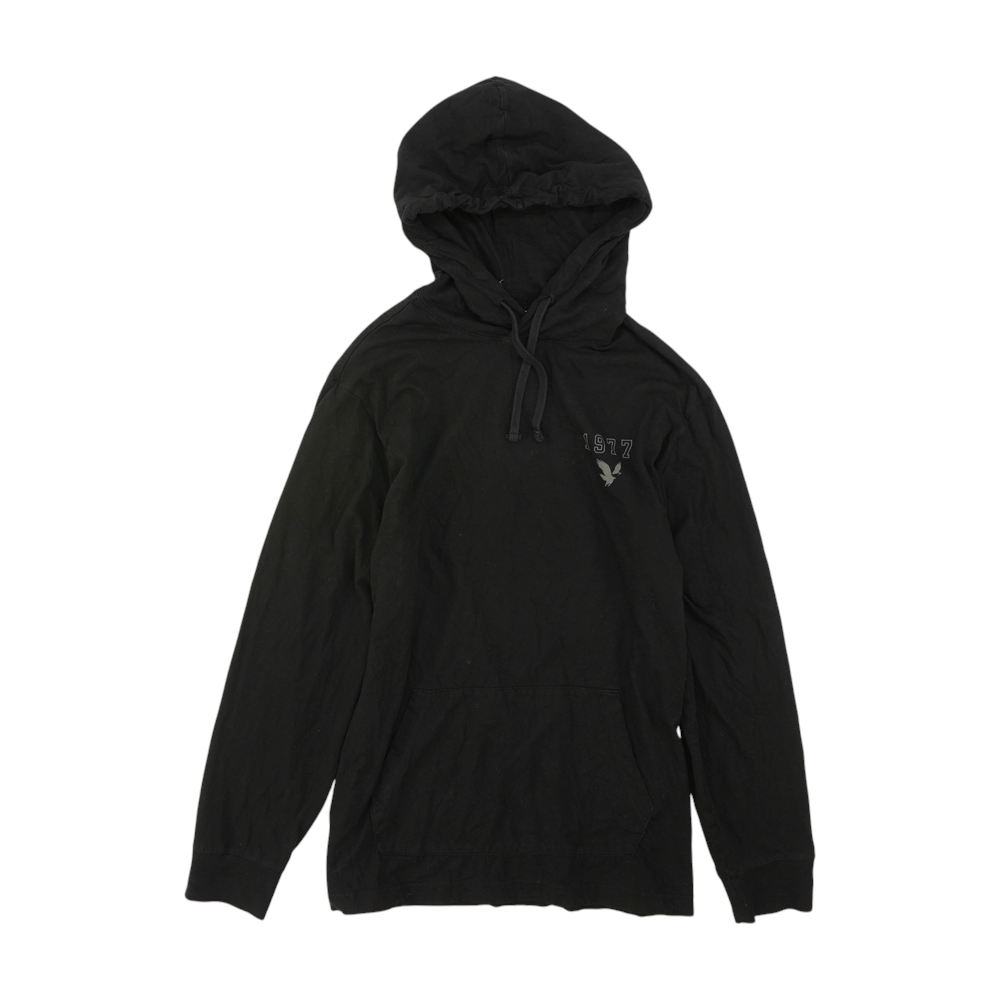 Black Solid Hoodie Pullover