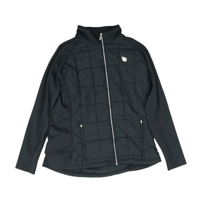 Black Solid Puffer Jacket