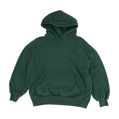Green Solid Hoodie Pullover