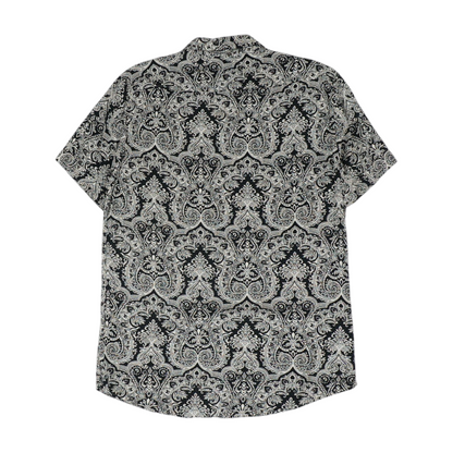 Black Paisley Short Sleeve Button Down