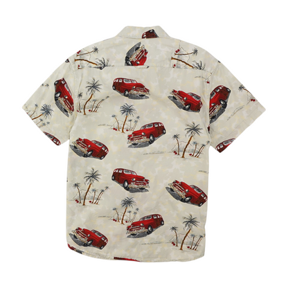 Gray Graphic Short Sleeve Button Down