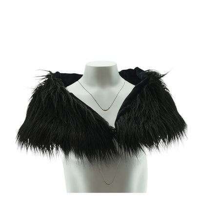 Black Solid Fur Fur Coat