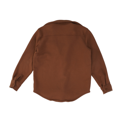 Brown Solid Flannel Button Down