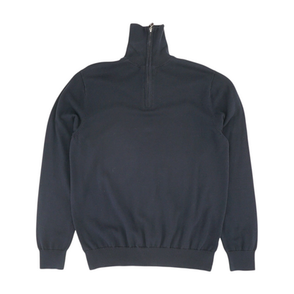 Navy Solid 1/4 Zip Sweater