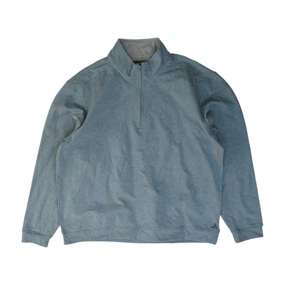 Blue Solid 1/4 Zip Pullover