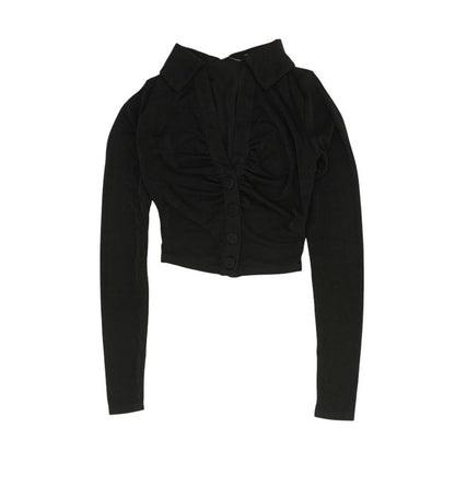Black Cropped Blouse