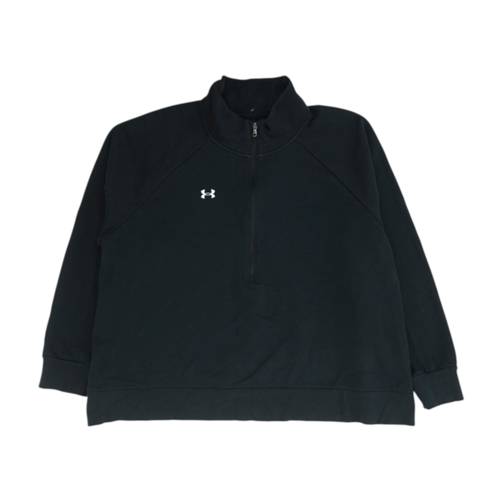 Black Solid 1/4 Zip Pullover