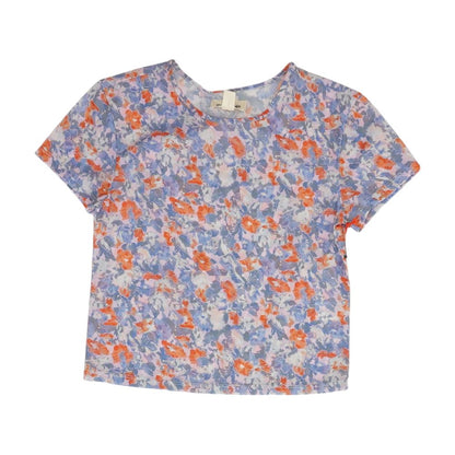 Multi Floral Short Sleeve Blouse
