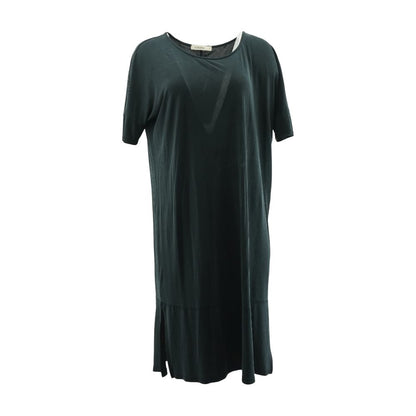 Black Solid Midi Dress