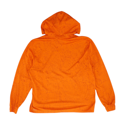Orange Print Hoodie Pullover