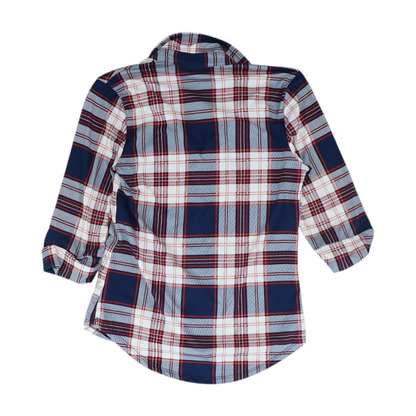 Navy Plaid Button Down