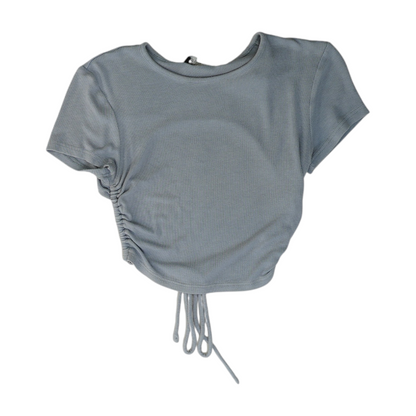 Gray Cropped Blouse