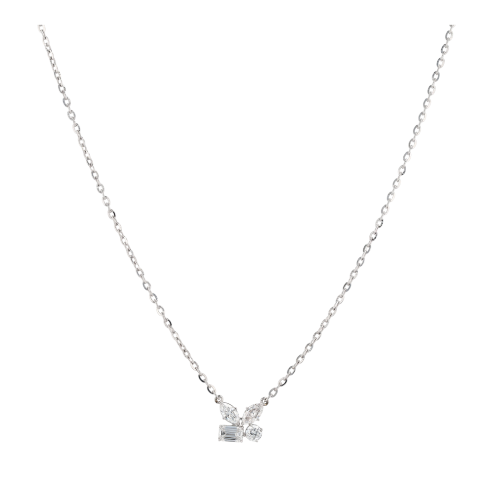7/8 ctw 14K White Gold Lab Grown Diamond Station Necklace – Image 1