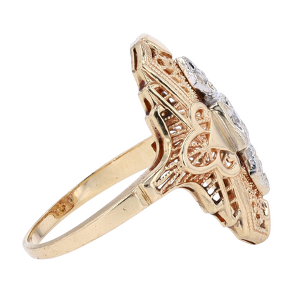 1/10 ctw 10K Two-Tone Gold Diamond Fashion Ring