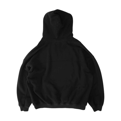 Black Solid Hoodie Pullover