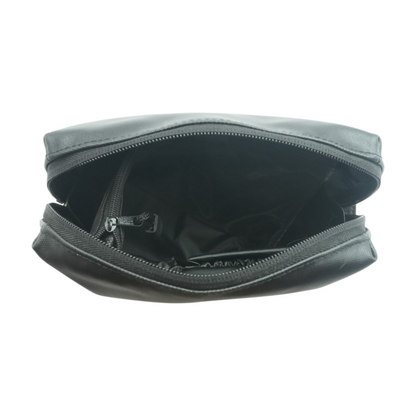 Black Solid Makeup Bag