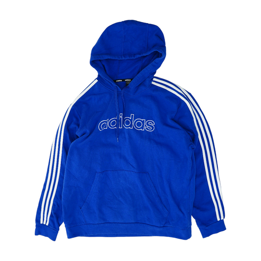 Blue Solid Hoodie Pullover