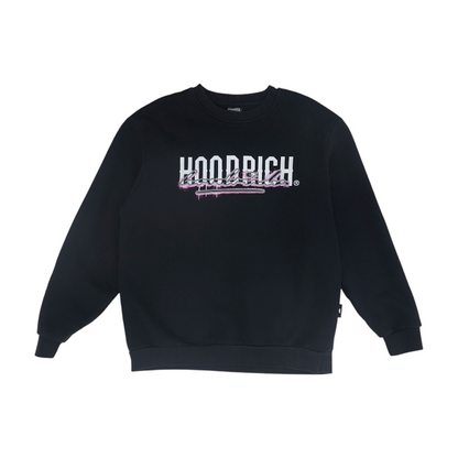 Black Solid Sweatshirt Pullover