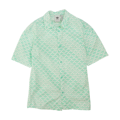 adidas Green Print Short Sleeve Button Down – Image 1
