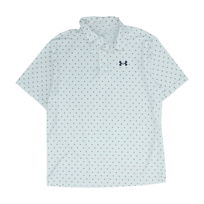 White Print Short Sleeve Polo