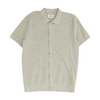 Beige Solid Short Sleeve Button Down