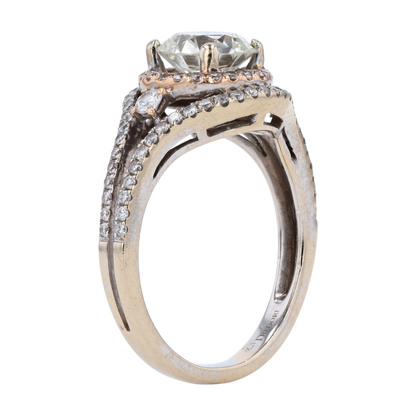1 3/4 ctw 18K Two-Tone Gold Diamond Engagement Ring