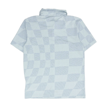 Blue Geometric Short Sleeve Polo