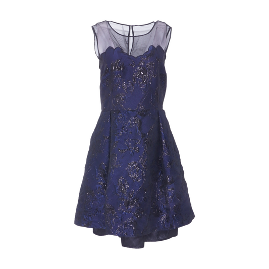 Navy Floral Midi Dress