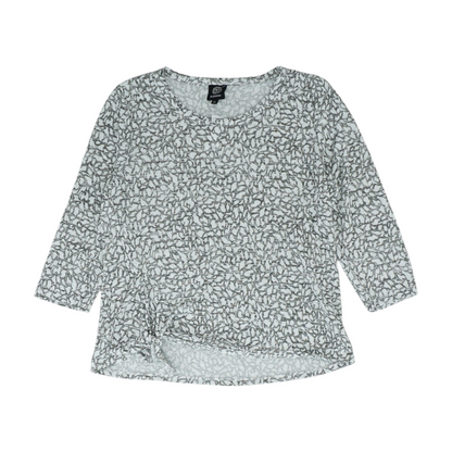 Gray Print Pullover Sweater