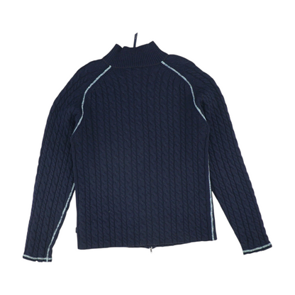 Navy Solid 1/4 Zip Sweater
