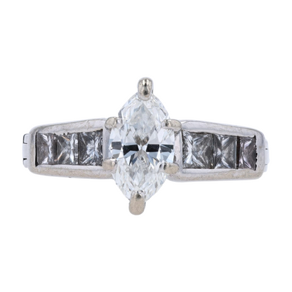 1 1/3 ctw 14K White Gold Diamond Engagement Ring