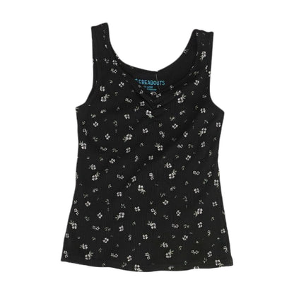 Black Floral Tank Top